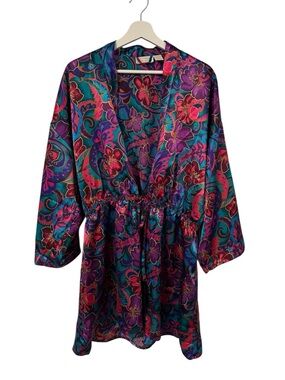 Vintage Victoria's Secret Gold Label Satin Floral Robe (M/L)